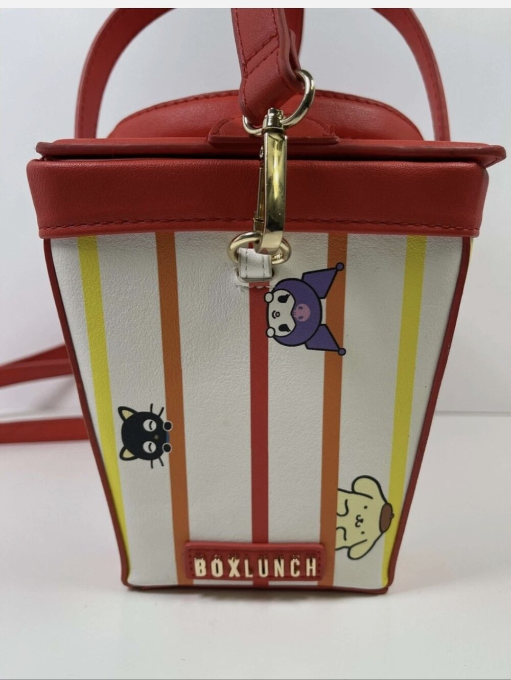 Sanrio Red Multicolor Striped Crossbody Basket Bag - Picture 4 of 9